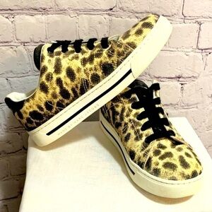 MARC By Marc Jacobs Animal-Print Leather Sneakers Size 7